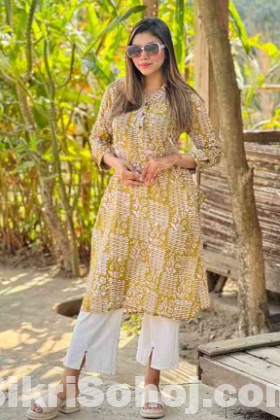 গরমের মধ্যে খুব আরামদায়ক বাটিক ওয়ান পিস কুর্তি (MK)